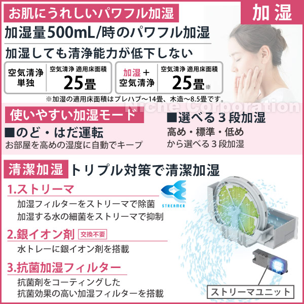 自然大好き！ニッチ・リッチ・キャッチ 加湿機能付き ダイキン