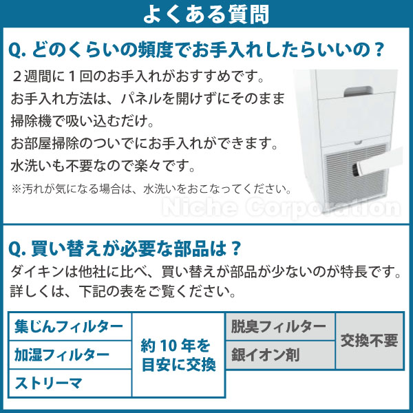 自然大好き！ニッチ・リッチ・キャッチ 加湿機能付き ダイキン 加湿ストリーマ空気清浄機 MCK554A W ホワイト MCK554A-W