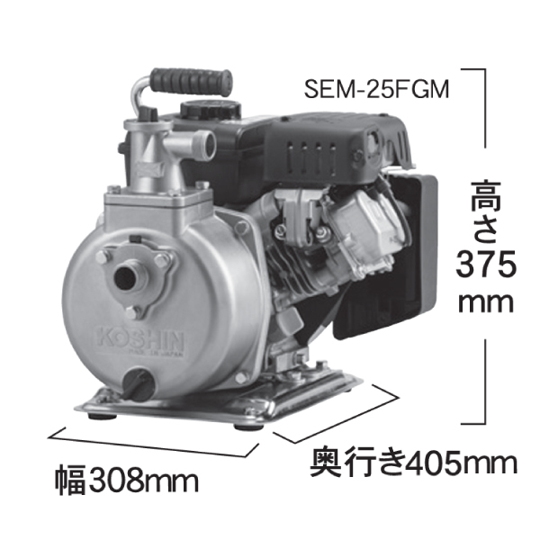 自然大好き！ニッチ・リッチ・キャッチ その他 メーカー 工進 エンジン ハイデルスポンプ 4サイクル SEM-25FGM 0129392 エンジンポンプ  (SEM-25FGM-AAA-0) 農業用ポンプ 清水用