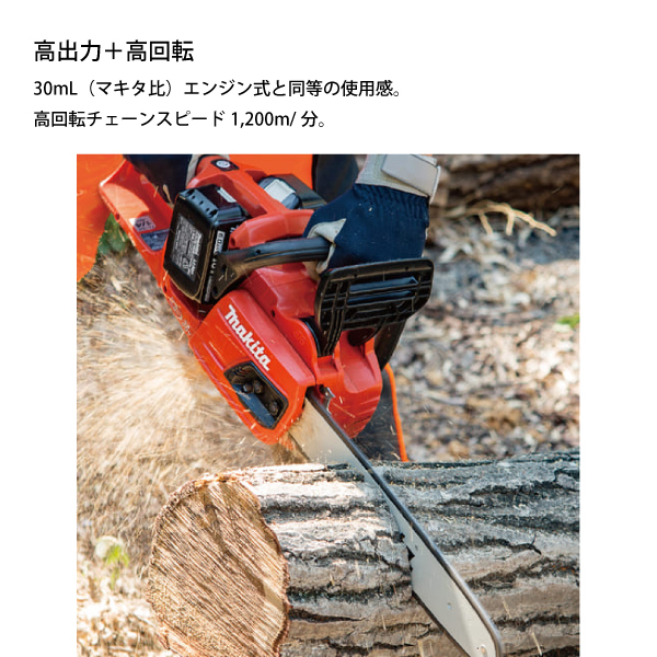 自然大好き！ニッチ・リッチ・キャッチ マキタ makita マキタ（makita） 充電式チェンソー ガイドバー 350mm 赤 MUC355DGFR  チェーンソー 電動 バッテリー・充電器付き 36V