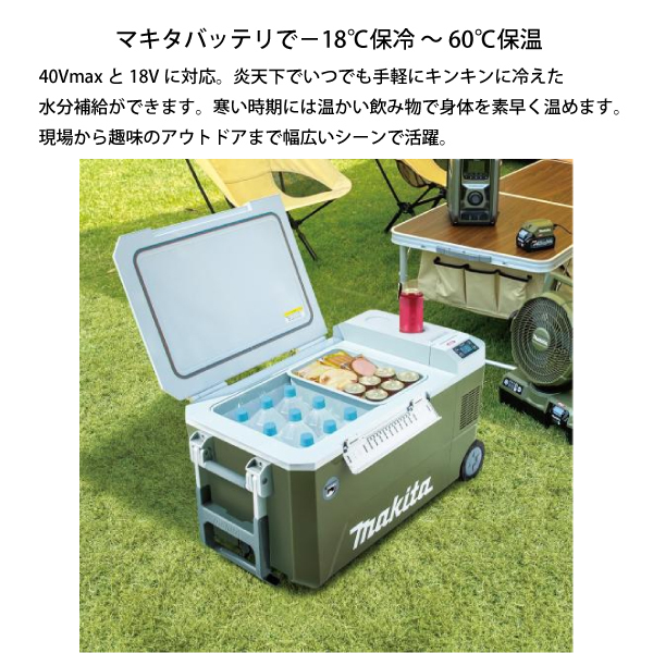 自然大好き！ニッチ・リッチ・キャッチ マキタ makita マキタ（makita） 40Vmax 充電式保冷温庫 50L 青 本体のみ CW002GZ  バッテリー・充電器別売り