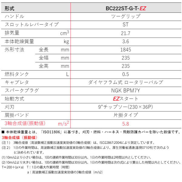 自然大好き！ニッチ・リッチ・キャッチ 草刈機／刈払機／芝刈機 ゼノア 刈払機 肩掛け ジュラルミン ツーグリップ BC222ST-G-T-EZ 刈り 払い機 草刈り機 967197909 エンジン式 試運転済 始動稼働確認済 お客様組立商品